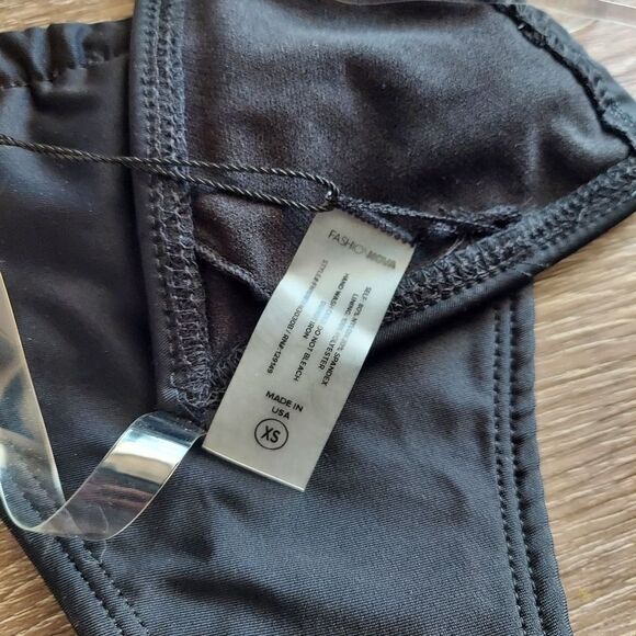 NEW Fashion Nova Clear Skies 2 Piece PVC Strap Bikini  - Black - XS - Picture 6 of 6